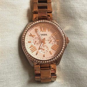 Women’s Fossil AM4483 Gold Watch with Rhinestones